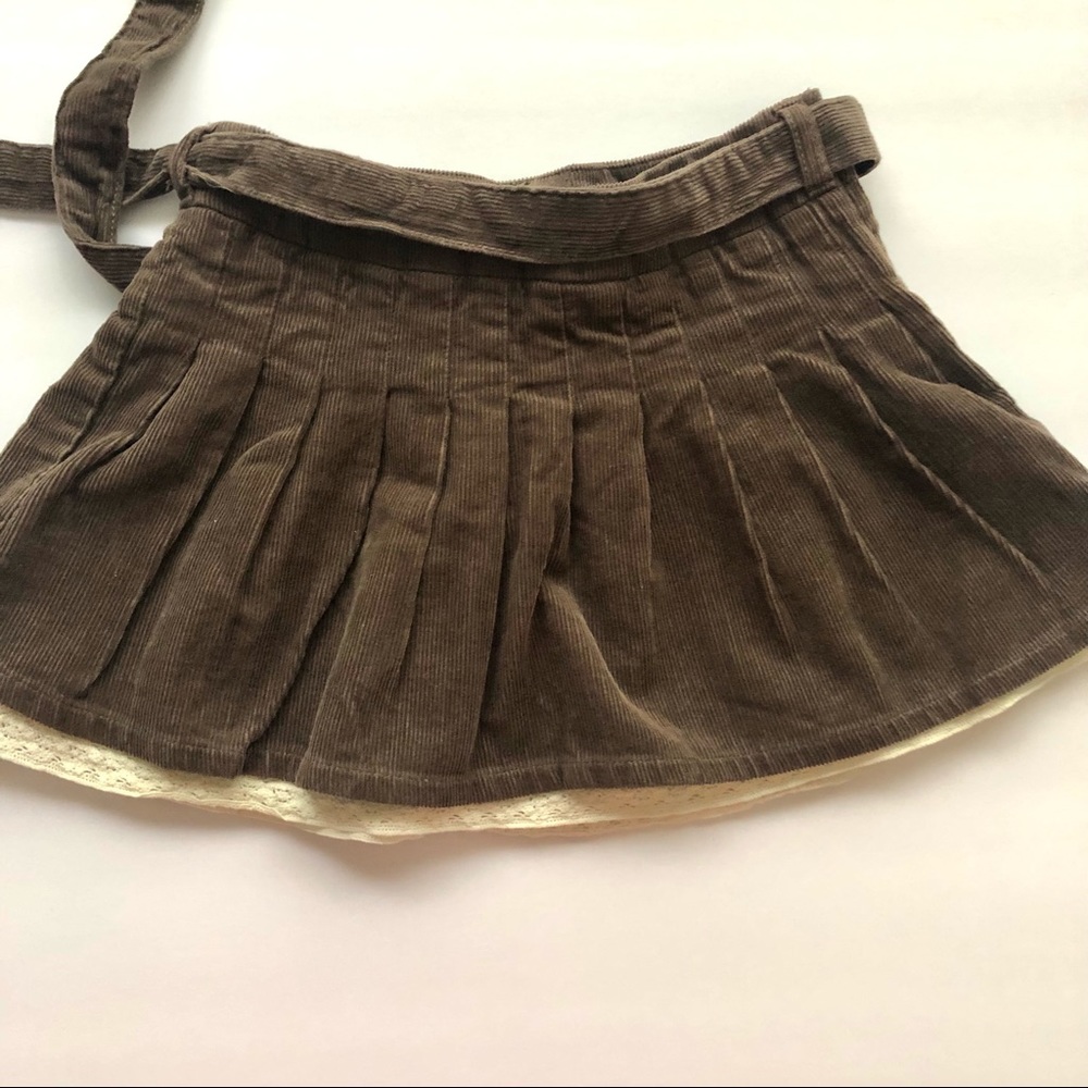 United Colors of Benetton Brown Corduroy Skirt with Lace Baby Girl 12-18 Months